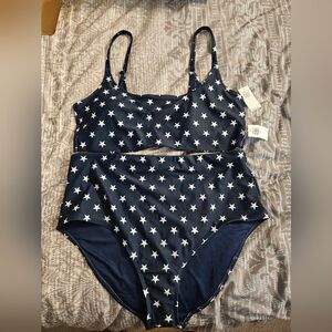 NWT Old Navy Blue Star Print Swimsuit